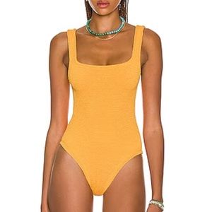 Hunza G Square Neck One Piece in Mango Sorbet
